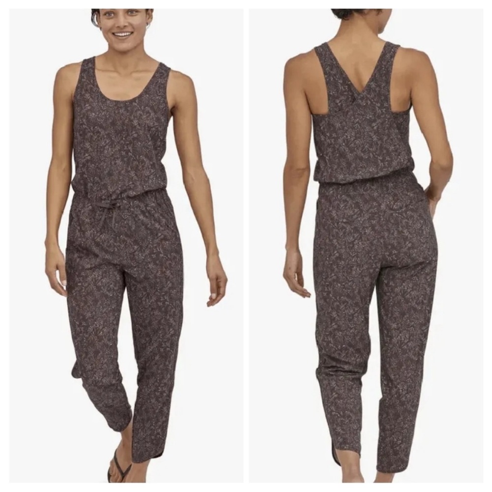 Patagonia fleetwith jumpsuit brown floral size medium - Picture 11 of 12